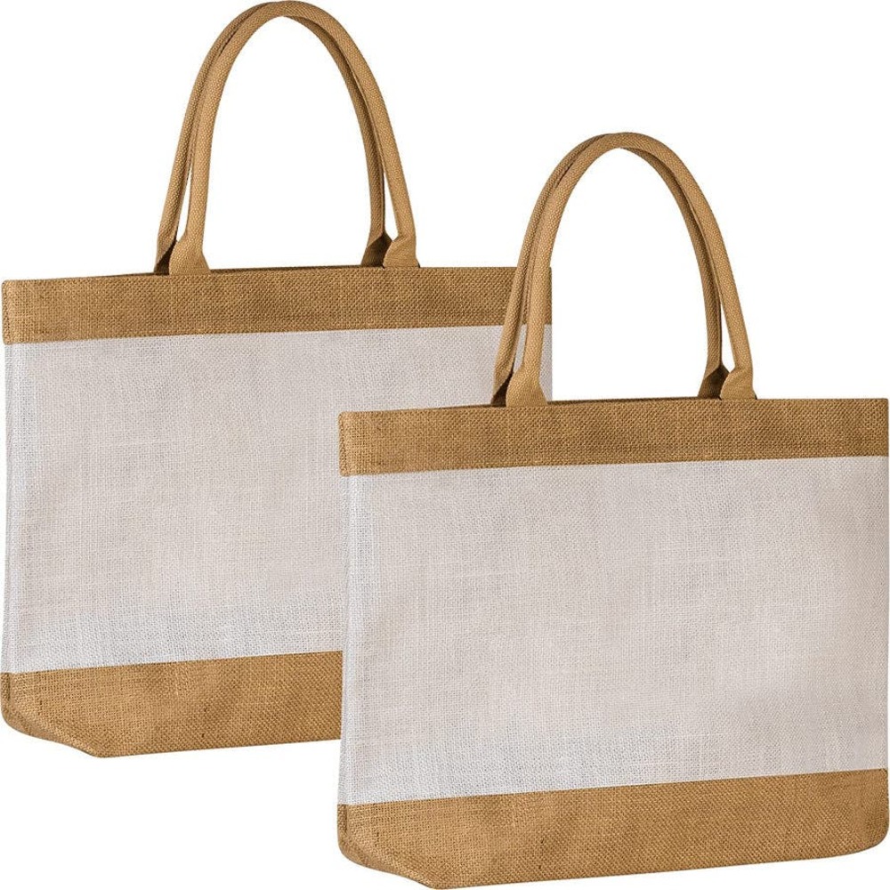 2 Hassle Fit Tote Botanical Bag Stylish Eco-Friendly Reusable Shopping Bag